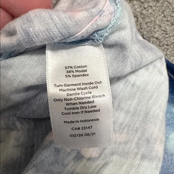 Talbots T by Talbots Pink Blue Tie-Dye Top XL - Picture 8 of 8